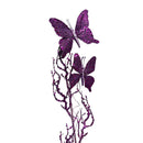 Artificial 31" Purple Glitter Butterflies Dead Twig Spray Window Insect Floral Decor Party Flower Arrangement