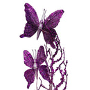 Artificial 31" Purple Glitter Butterflies Dead Twig Spray Window Insect Floral Decor Party Flower Arrangement