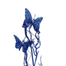 10 Pcs Artificial 31" Blue Glitter Butterflies Dead Twig Spray Window Insect Floral Decor Party Flower Arrangement