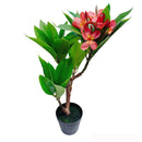 2.25 Ft Fuchsia Artificial Plumeria Flower Tree Tropical Plant in Black Pot