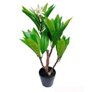 2.25Ft Cream Fuchsia Artificial Plumeria Flower Tree Tropical Plant in Black Pot