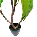 2.25Ft Cream Fuchsia Artificial Plumeria Flower Tree Tropical Plant in Black Pot