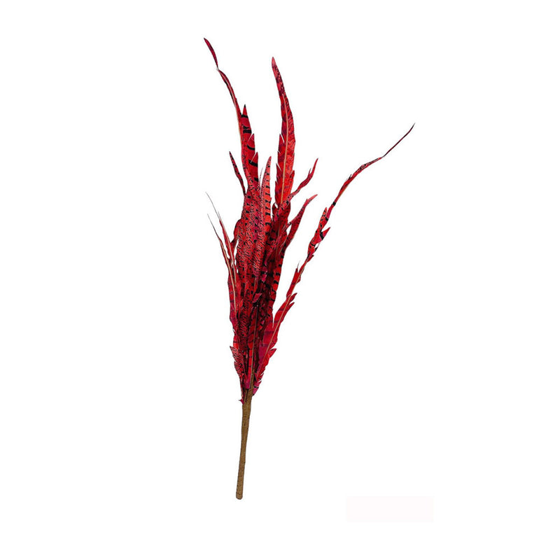 24" Burgundy Faux Feather Spray Feather Bush Christmas Decor Flower Arrangements