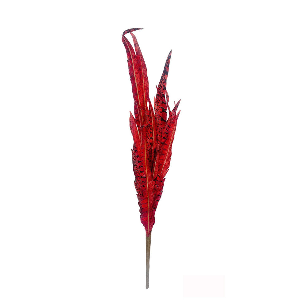 24" Burgundy Faux Feather Spray Feather Bush Christmas Decor Flower Arrangements
