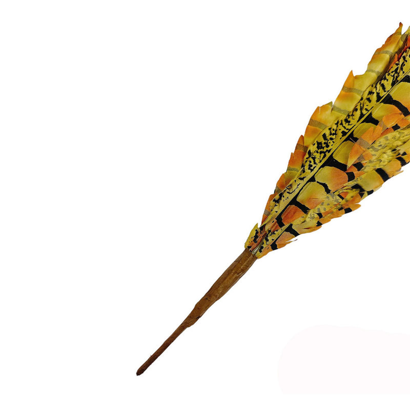 22" Yellow Ruby Faux Feather Spray Feather Bush Christmas Decor Flowers Decor