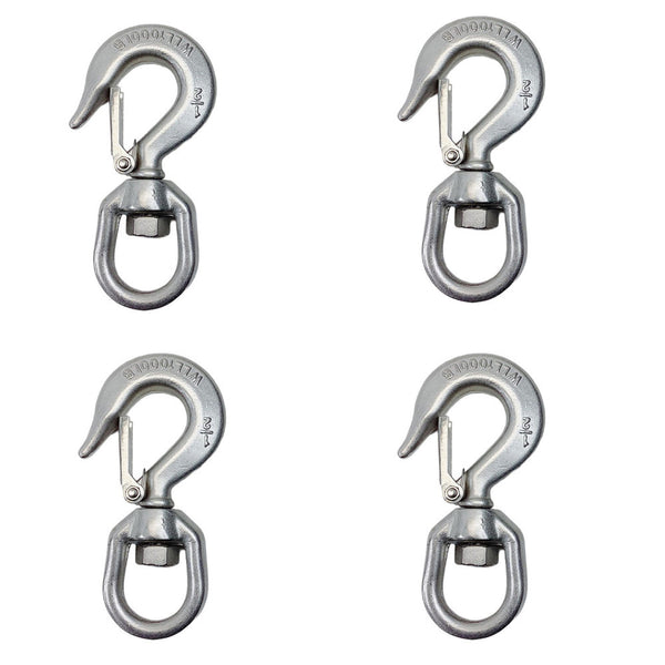 4 Pc Marine Boat Stainless Steel 1/2" Drop Forged Swivel Eye Hook 1,000 LBS WLL