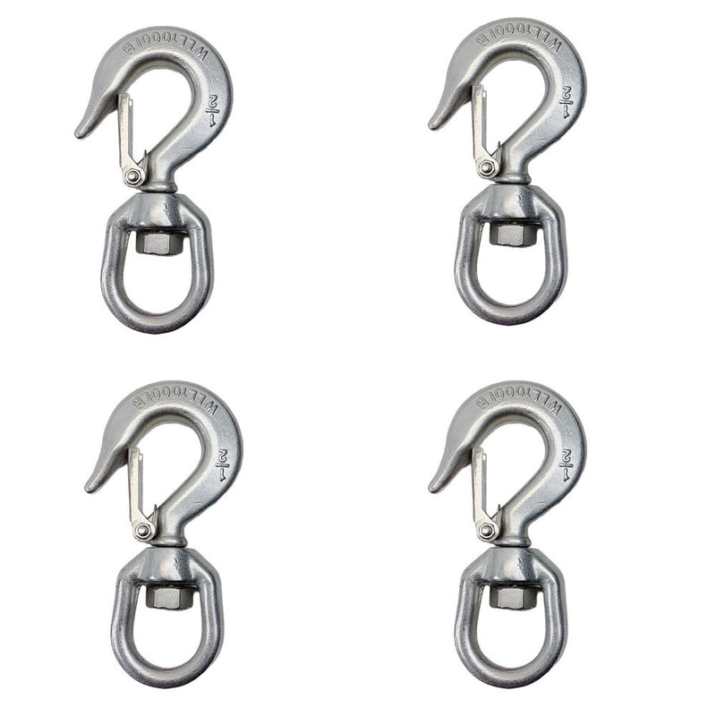 4 Pc Marine Boat Stainless Steel 1/2" Drop Forged Swivel Eye Hook 1,000 LBS WLL