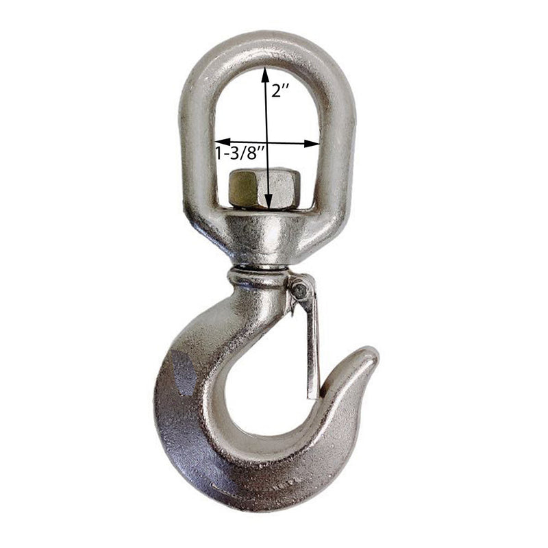 Marine Boat Stainless Steel T316 5/8" Drop Forged Swivel Eye Hook 1,500 LBS WLL