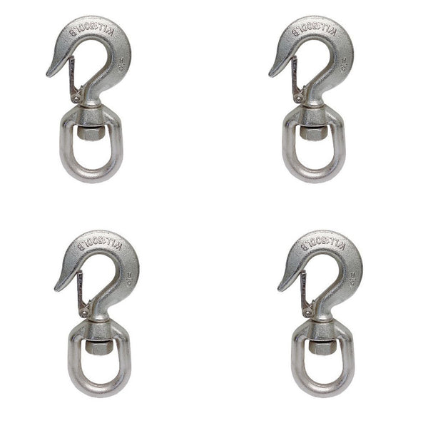 4 Pc Marine Boat Stainless Steel 5/8" Drop Forged Swivel Eye Hook 1,500 LBS WLL