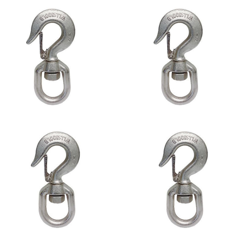 4 Pc Marine Boat Stainless Steel 5/8" Drop Forged Swivel Eye Hook 1,500 LBS WLL