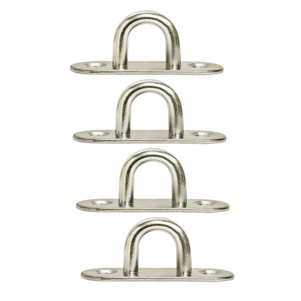 4 Pc Marine Stainless Steel T316 5/16" Oblong Pad Eye Formed Welded Eye Pad Lift