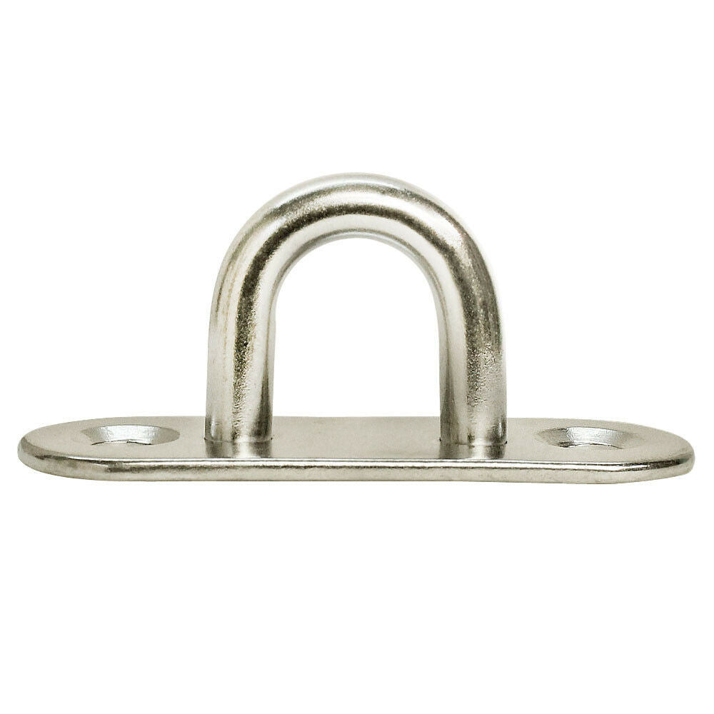 4 Pc Marine Stainless Steel T316 5/16" Oblong Pad Eye Formed Welded Eye Pad Lift