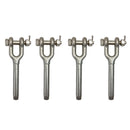 4 Pc Marine Stainless Steel T316 1/4" Drop Forged Swage Jaw 2200 Lbs WLL Cable