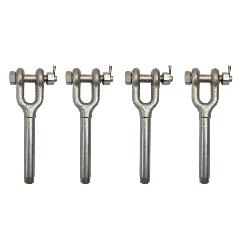 4 Pc Marine Stainless Steel T316 5/16" Drop Forged Swage Jaw 3500 Lbs WLL Cable