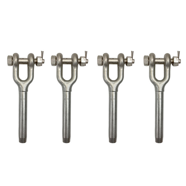 4 Pc Marine Stainless Steel T316 3/8" Drop Forged Swage Jaw 3500 Lbs WLL Cable