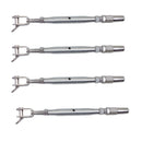 4 Pc Stainless Steel 1/8" Cable Jaw Swageless Turnbuckle 1/4" Pipe Turnbuckle