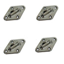 4 Pc Light Duty Stainless Steel T304 3/16" Diamond Pad Eye Welded Eye Pad Lift