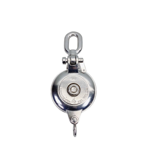 HD Stainless Steel T316 4" Sheave Swivel Block Hoist Lift 3300 Lbs WLL 5/8" Rope