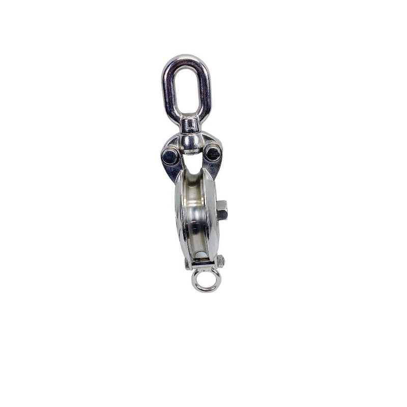 HD Stainless Steel T316 5" Sheave Swivel Block Hoist Lift 4400 Lbs WLL 3/4" Rope