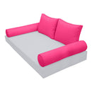 |COVER ONLY| Outdoor Style 1 Twin Piped Trim Bolster Back Pillow Slipcover AD110