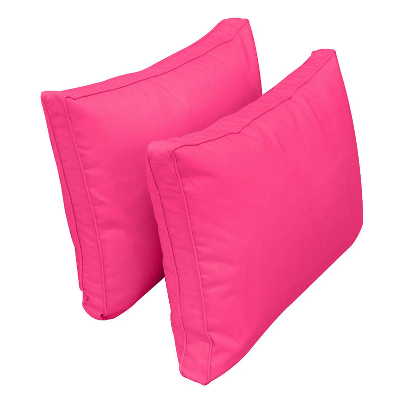 |COVER ONLY| Outdoor Style 1 Twin Piped Trim Bolster Back Pillow Slipcover AD110