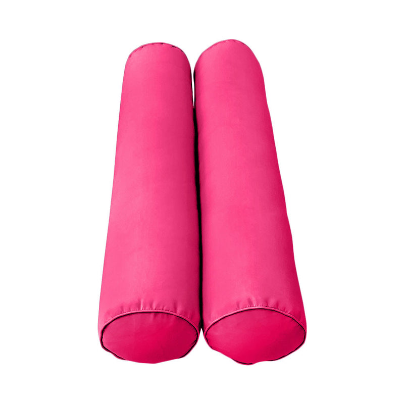 |COVER ONLY| Outdoor Style 1 Twin Piped Trim Bolster Back Pillow Slipcover AD110
