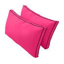 |COVER ONLY| Outdoor Style 2 Twin Contrast Trim Bolster Back Pillow Cover AD110