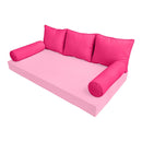 |COVER ONLY| Outdoor Style 3 Twin Piped Trim Bolster Back Pillow Slipcover AD110