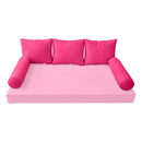 |COVER ONLY| Outdoor Style 3 Twin Piped Trim Bolster Back Pillow Slipcover AD110