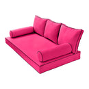 |COVER ONLY| Style 3 Twin Contrast Trim Daybed Mattress Bolster Back Covers AD110