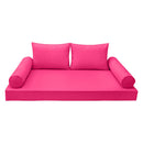 Style 1 Twin Size 5PC Piped Trim Daybed Mattress Cushion Bolster Pillow Complete Set AD110