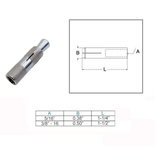Marine Boat Stainless Steel T304 Drop In Anchor Fastener Bolt Grip Anchor