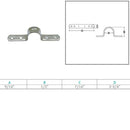 Stainless Steel T316 9/16" Eye Strap 4 Holes Marine Hardware Lifting Rigging