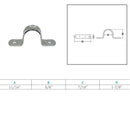 Stainless Steel T316 11/16" Eye Strap 2 Holes Marine Hardware Lifting Rigging