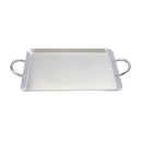 11.5" x 19" Stainless Steel Rectangular Serving Platter Ottoman Tray With Handles