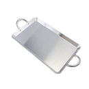 11.5" x 19" Stainless Steel Rectangular Serving Platter Ottoman Tray With Handles