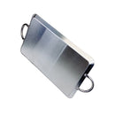 11.5" x 19" Stainless Steel Rectangular Serving Platter Ottoman Tray With Handles