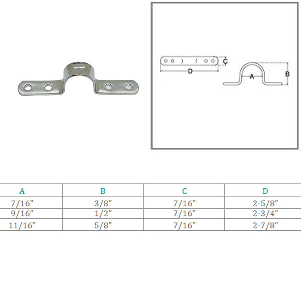 Stainless Steel T316 Eye Strap 4 Holes Marine Hardware Lifting Rigging