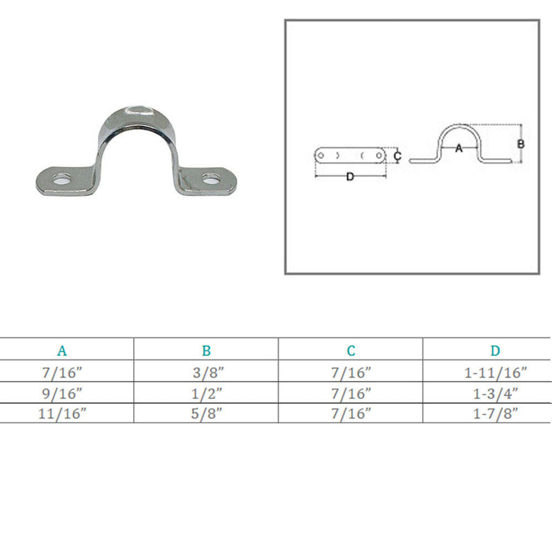 Stainless Steel T316 Eye Strap 2 Holes Marine Hardware Lifting Rigging