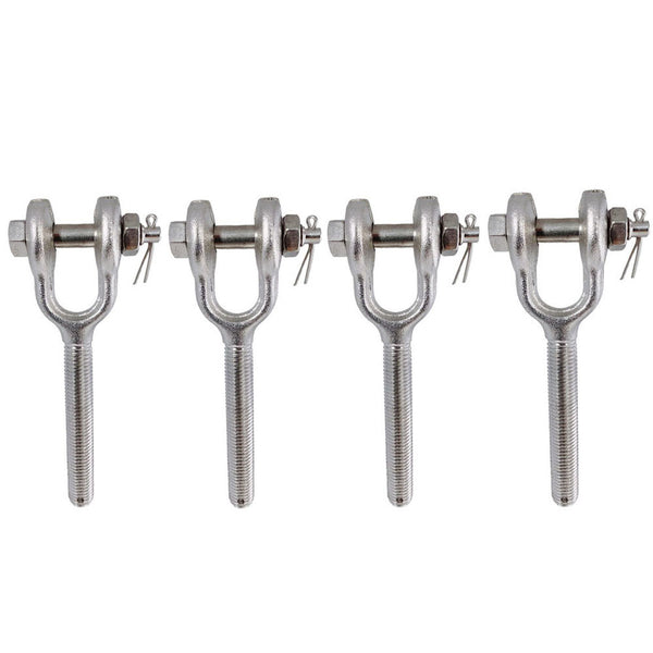 4Pcs Stainless Steel 1/4" Drop Forged Turnbuckle Jaw RIGHT HAND Thread 500Lb WLL