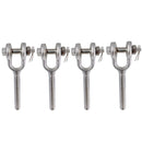 4Pc Stainless Steel 5/8" Drop Forged Turnbuckle Jaw RIGHT HAND Thread 3500Lb WLL