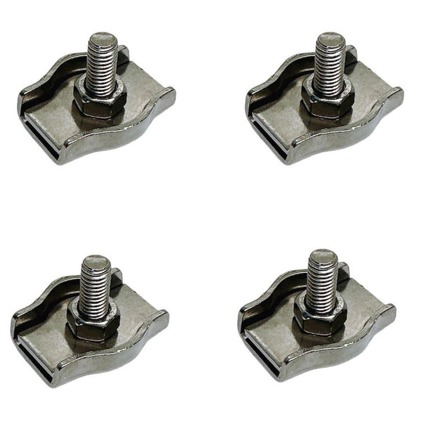 4 Pc Stainless Steel T304 1/16"-3/32" Single Simplex Clip Bolt Wire Rope Clips