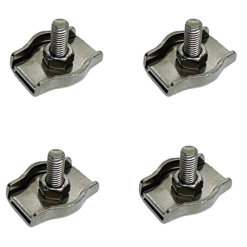 4 Pcs Marine Stainless Steel T304 5/16" Single Simplex Clip Bolt Wire Rope Clips