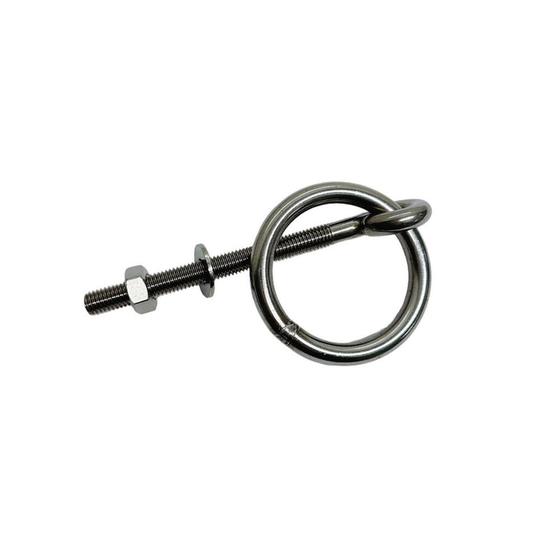 Marine Stainless Steel T304 1/4" Ring Eye Bolt 4-1/2" Shank Length Shoulder