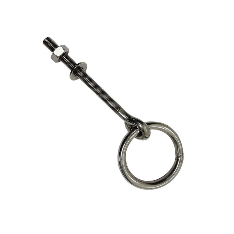 Marine Stainless Steel T304 5/16" Ring Eye Bolt 1-3/4" Diameter Bolt Shoulder