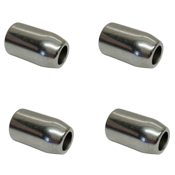 4 Pcs Marine Stainless Steel 316 1" Flemish Sleeve Wire Rope Cable Swage Sleeve