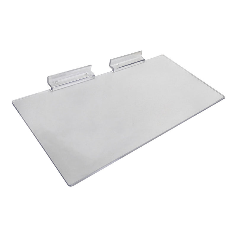 4 Pc 4" x 10" Slatwall Shoe Shelf Flat Styrene Clear Acrylic Display Fixture