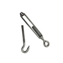 Marine Boat Stainless Steel 3/8" Hook Eye Turnbuckle 700 Lbs WLL Rigging Lift