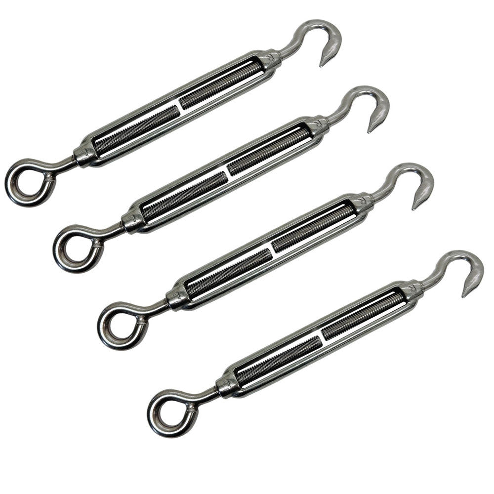 thumbnail image 2 of Heavy Duty 3/8" X 6" Stainless Steel Turnbuckles – 2-Pack For Tensioning & Rigging 2 of 2