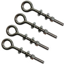 4 Pc Marine Stainless Steel 3/8" x 4" Plain Eye Bolt Screw 1,000 Lbs WLL Lifting